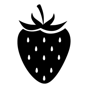 Black Strawberry Icon - Simple Vector Illustration