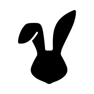 Black Bunny Silhouette Icon