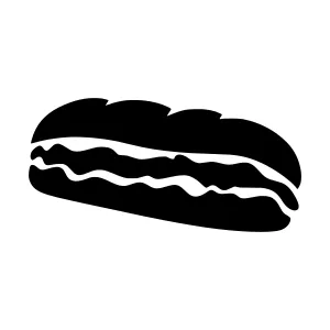 Black Silhouette Sandwich Icon