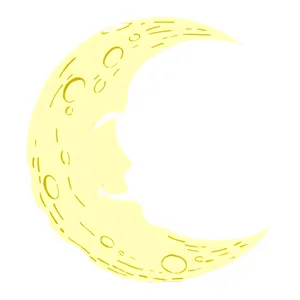 Glowing Moon Outline Vector Illustration