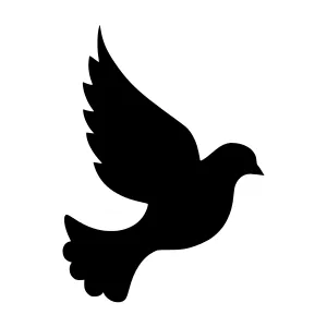 Silhouette Dove Flying - Minimalist Icon