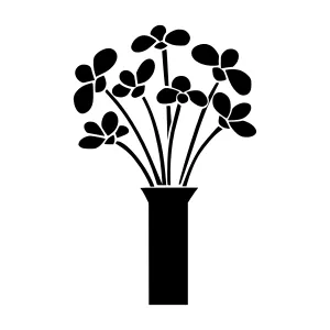 Black Floral Vase Silhouette