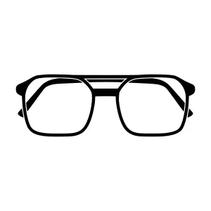 Black Aviator Glasses Vector Illustration