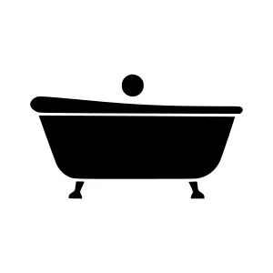 Black Bathtub Icon - Simple Silhouette