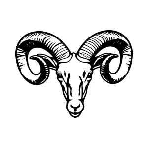 Ram Head Silhouette - Vintage Graphic Design