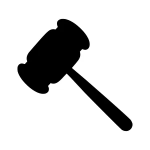 Black Hammer Auctioneer Icon - Vector Illustration