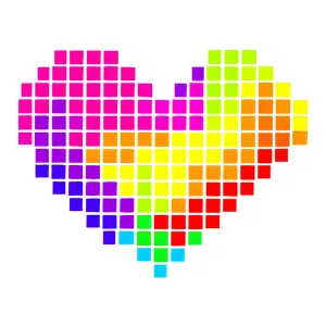 Pixel Heart - Colorful Geometric Love Icon