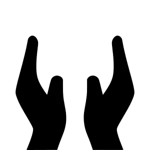 Hands Reaching Up - Minimalist Icon