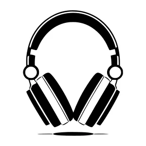 Black Headphones Silhouette Icon
