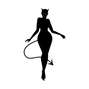 Silhouette Devil Woman - Elegant Design