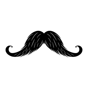 Black Mustache Icon - Vector Illustration
