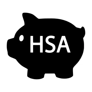 HSA Piggy Bank Icon - Simple Black Silhouette