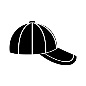 Black Baseball Cap Silhouette Icon