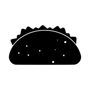 Black Taco Silhouette Icon