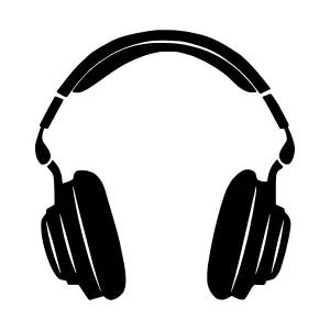 Black Headphones Silhouette Icon