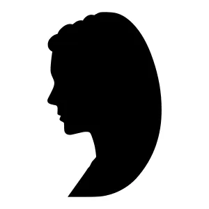 Black Silhouette Woman Profile - Vector Illustration