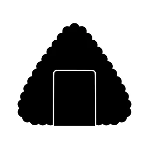 Black Rice Sushi Icon - Minimalist Vector