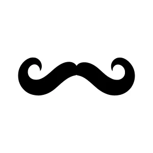 Black Mustache Icon - Vector Illustration