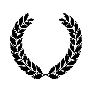 Black Laurel Wreath Icon - Vector Illustration