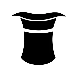 Black Magic Hat Icon - Vector Illustration