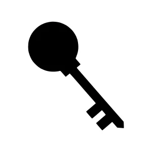 Black Key Silhouette Icon