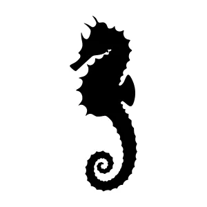 Silhouette Seahorse Vector Illustration