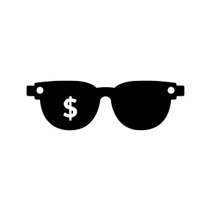 Sunglasses Icon with Dollar Sign