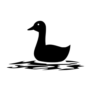 Black Duck Silhouette on Water