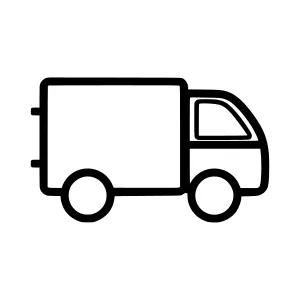 Delivery Truck Icon - Line Art Vector