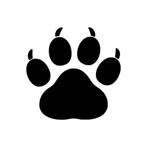 Black Paw Print Icon - Vector Graphic