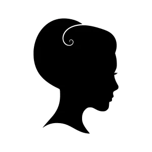 Silhouette Girl Head Profile - Minimalist Icon