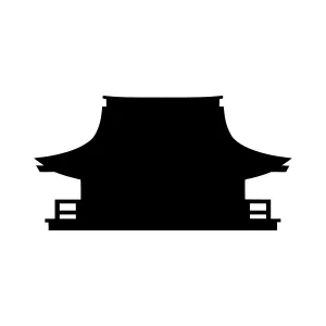 Black Temple Silhouette Icon