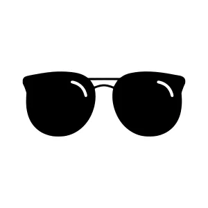 Black Sunglasses Icon - Minimalist Vector Illustration