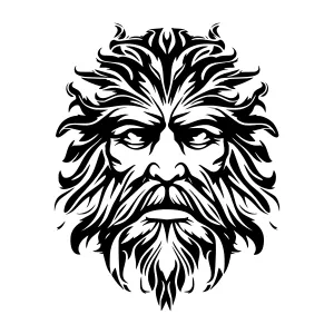 Black & White Tribal Portrait - Wise Old Man