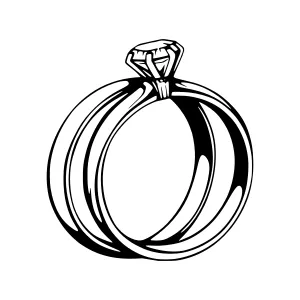 Black & White Ring Engagement Diamond
