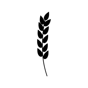 Black Wheat Sprout Icon - Minimalist Vector
