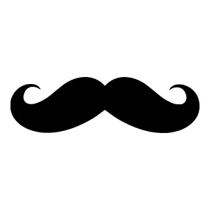 Black Mustache Icon - Vector Illustration