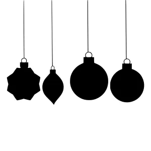 Black Christmas Ornaments Silhouette Hanging