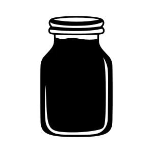 Black Mason Jar Silhouette Vector