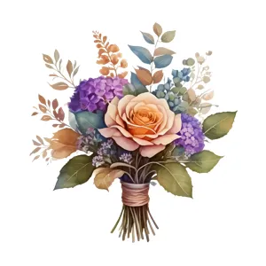 Watercolor Rose Bouquet - Elegant Floral Illustration