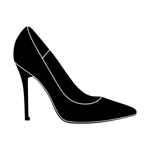 Black High Heel Shoe Icon - Vector Illustration