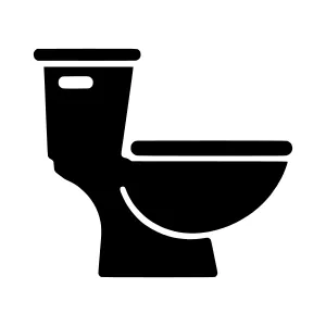 Toilet Icon - Simple Black Silhouette