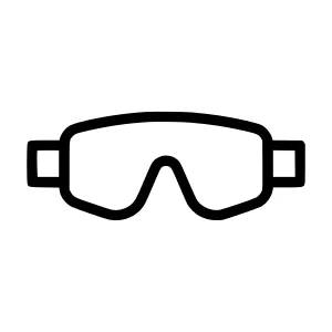 Black Ski Goggles Icon - Vector Illustration