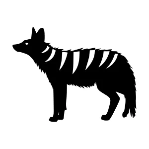Silhouette Wolf Skeleton Graphic
