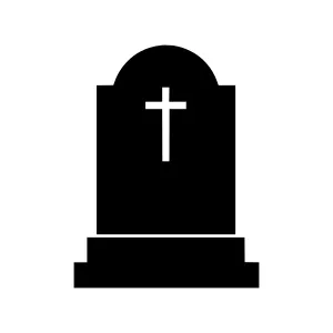 Gravestone Icon - Simple Black Silhouette