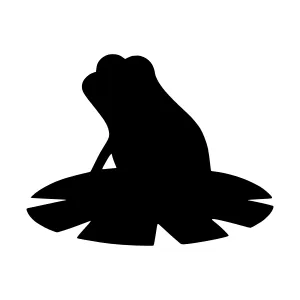 Frog Silhouette Icon - Black on White