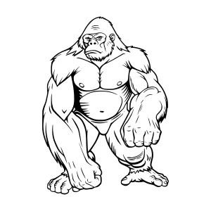 Vintage Gorilla Illustration - Black & White