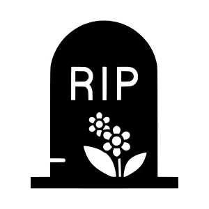 RIP Tombstone with Flowers - Vector Icon