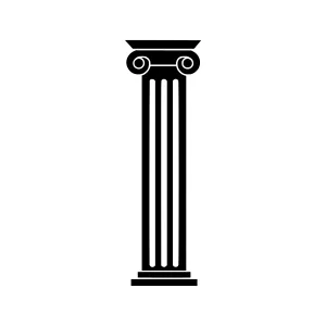 Classic Column Icon - Black on White