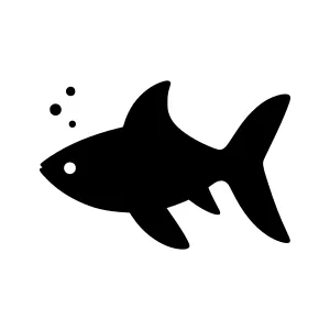 Simple Black Fish Icon - Vector Illustration